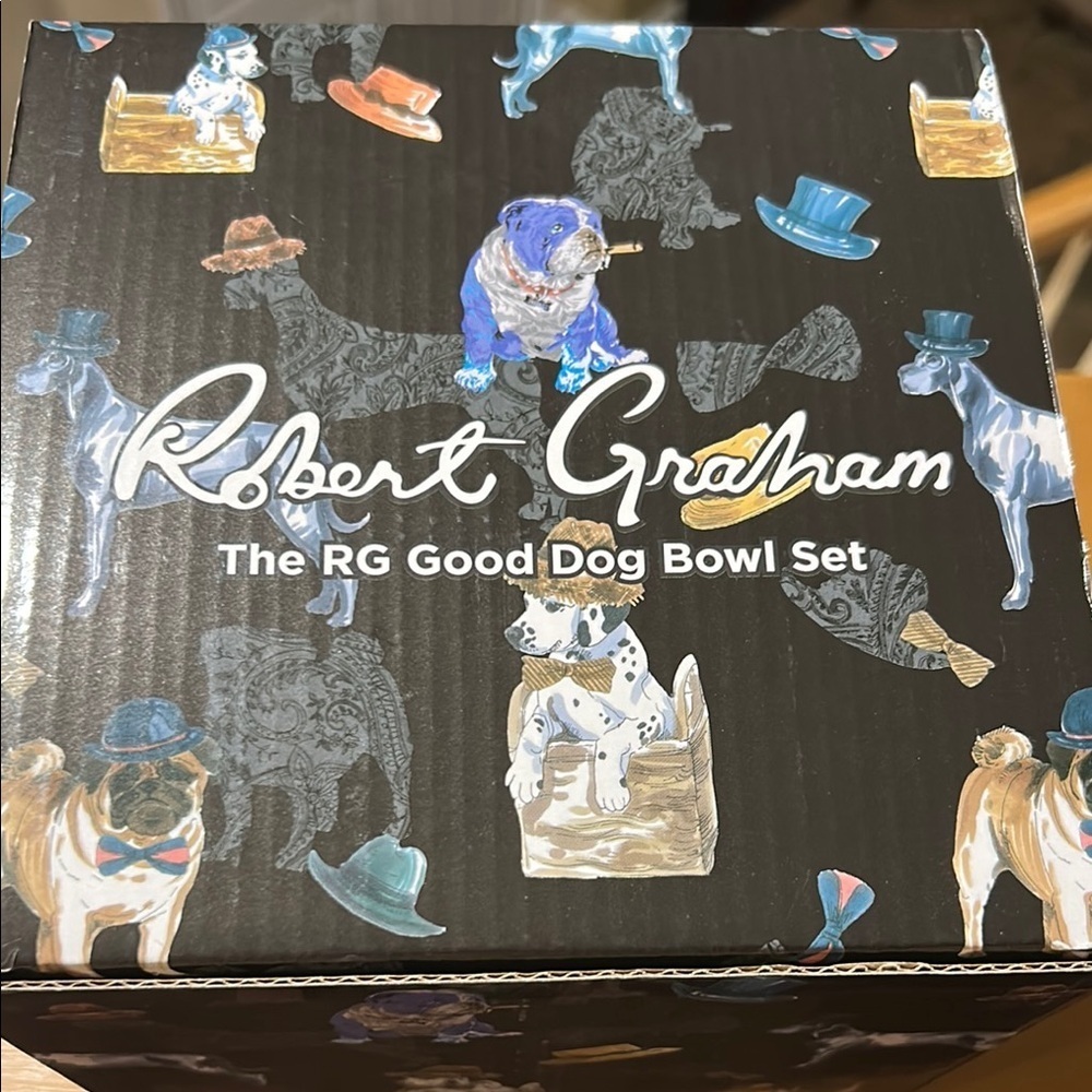 Robert Graham Dog Bowl Set